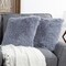 Gray Plush Accent Pillows Set Of 2 18 Inch Square Shag Covers Comfortable